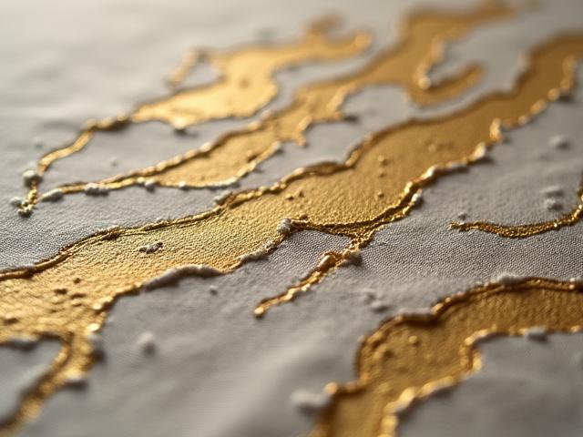 金継ぎの美学を取り入れた布製アート作品